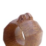 Robert Mouseman Thompson, oak napkin ring, mid-20th century, length 4.5cm Lightly rubbed on the