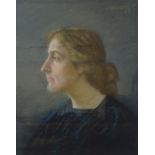 J Stodol, coloured pastels, portrait of a woman, signed and dated 1907, 22" x 17", framed Very light
