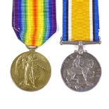 A pair of Great War medals, comprising British War medal and Victory medal awarded to Captain WW