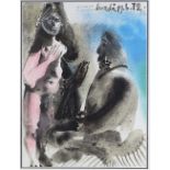 After Picasso, colour lithograph, Exhibition poster for Gallerie Louise Leiris 1972, 19.5" x 14.