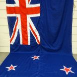 A large New Zealand cotton battleship flag, approx 3.7m x 1.5m