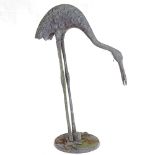 A wrought-iron stork garden sculpture, height 51cm