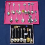 2 boxes of presentation spoons, including some silver