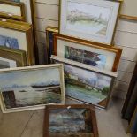 Oil on canvas, Dublin river view, Susan Thompson, watercolour, Rye fishing boat, and 5 other