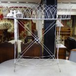 An Antique painted wirework garden planter, W90cm, H80cm