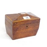 A Georgian rectangular mahogany tea caddy, length 17cm