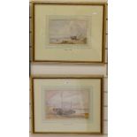 William Henry Stothard Scott AWOS, pair of watercolours, Brighton beach, 16cm x 25cm