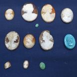 A collection of relief carved cameos (unmounted)