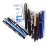 Various fountain pens, including Wyvern, Conway etc