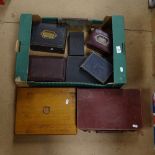 A quantity of various boxes, including jewellery boxes, cutlery trays etc