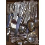 A large quantity of silver plated King's pattern cutlery