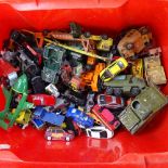 A quantity of various diecast toy vehicles, including Dinky military, Corgi etc