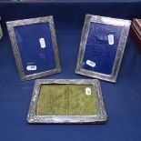 3 rectangular silver-fronted photo frames