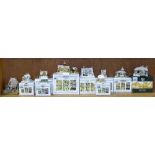 Various Lilliput Lane cottages and church