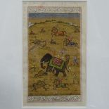 An Indo-Persian miniature on paper, H 43cm overall