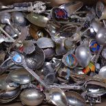 A large collection of silver plated collector's spoons