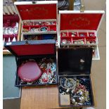 4 boxes of mixed costume jewellery