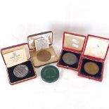 Various Royal Mint boxed commemorative coins and medals, including Rhodes Centenary, Coronation