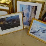 3 Robert Taylor limited edition Second World War aircraft prints, variously signed, largest 36cm x