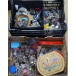 2 large boxes of mixed costume jewellery