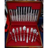 A canteen of silver plated cutlery for 6 people, by Smith Seymour Ltd Sheffield, cased