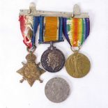 A First War Trio medal set, to Pte A E Conolly no. 2481, and an unnamed Second War Defence medal