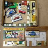 A large quantity of diecast toy cars, including Corgi Classics, Matchbox sets, and Days Gone By