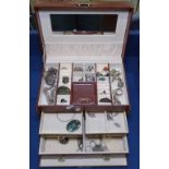 A quantity of silver costume jewellery, to include locket, brooches, rings, scent bottle, gatelink