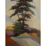 R Godden, coloured pastels, fir tree, 16" x 13", framed