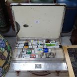 Set of Daler-Rowney artist's acrylic paints, with aluminium paint board and case