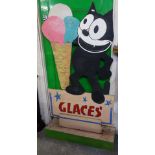 Glaces Ice Cream advertising sign