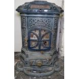 An Art Nouveau "Simplex" enamel wood-burning stove, H68cm