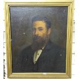 Oil on canvas, portrait of a gentleman, 58cm x 48cm, gilt-frame