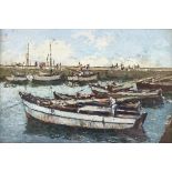 George William Pilkington RA (South African 1879 - 1958), oil on board, harbour scene, signed, 7"