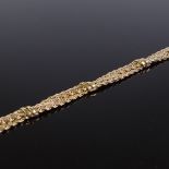 A Vintage 9ct gold inter-woven bracelet, bracelet length 20cm, 18.5g Very good original condition,