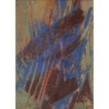 Krome Barrett, oil on board, abstract, signed with monogram and inscribed verso, 12.5" x 9",