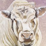 Clive Fredriksson, oil on canvas, bull, 28" x 27", unframed Very good condition