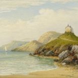 Frank Rawlings Offer (1847 - 1932), oil on board, coastal view, signed, 9.5" x 15.5", framed Very
