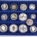 A collection of silver proof and other silver coins (30)