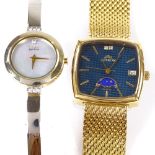 An Astron gold plated solar quartz wristwatch, and a lady's Citizen Eco-Drive wristwatch, both