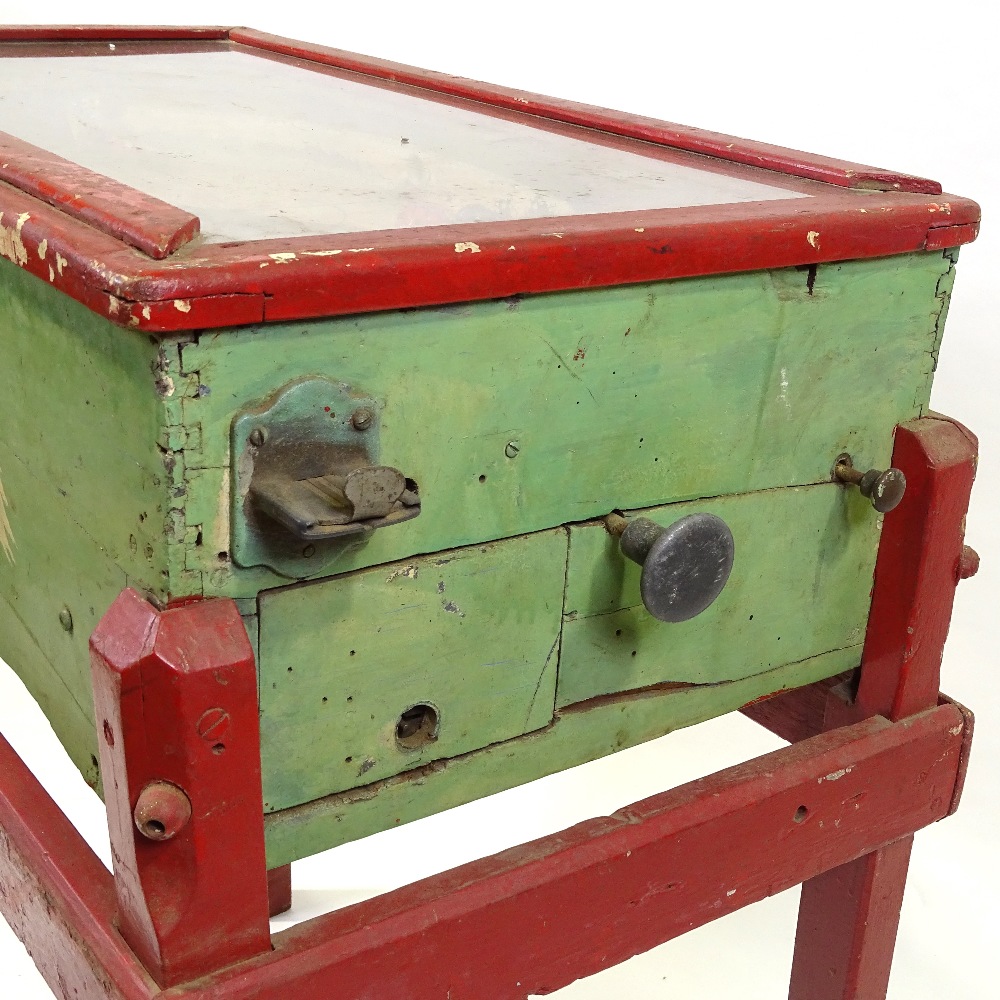 Play Ice Hockey coin-in-the-slot arcade game, mid 1930s, possibly made by Seeburg, with 2 rotating - Image 3 of 6