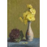 Early 20th century oil on canvas, still life study flowers in a vase, unsigned, 12" x 9", framed