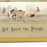 A Victorian silk Stevengraph "God Speed the Plough", original frame