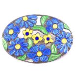 An Arts and Crafts silver and enamel floral brooch, by A H Darby & Sons, hallmarks Birmingham