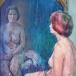 Ronald Dickinson (1916 - 1985), oil on board, the mirror, signed, 22" x 16", framed Very good