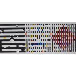 Ycov Agam, serigraph, abstract, triple fold published for XXth Siecle 1971, sheet size 12" x 28",