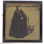 William Nicholson, wood-cut print, Queen Victoria, published 1897, 9" x 8.5", original frame Very