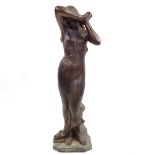A large patinated bronze standing Classical nude figure, unsigned, probably mid to late 20th