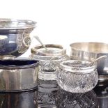 Various silver, including pedestal bowl, heavy gauge cup, cruets etc, 10oz weighable Lot sold as