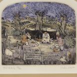 Graham Clarke (born 1941), coloured etching, Just Abiding, limited edition no. 184/400, pencil